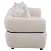Jeanette 84-inch Fabric Upholstered Round Arm Sofa Beige - 508961