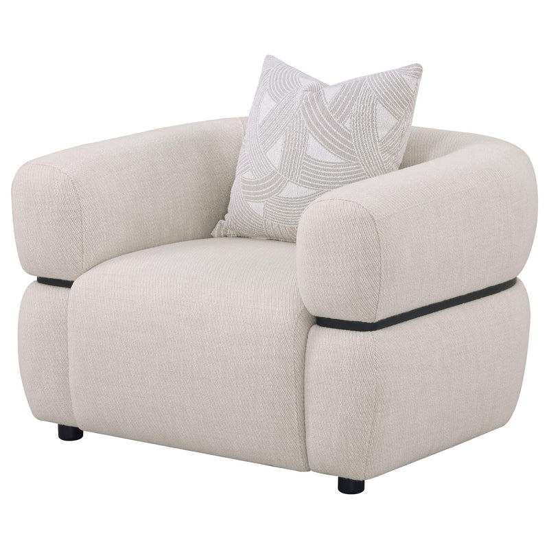 Jeanette Fabric Upholstered Round Arm Accent Chair Beige - 508963