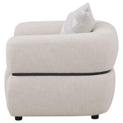 Jeanette Fabric Upholstered Round Arm Accent Chair Beige - 508963