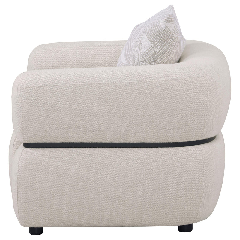 Jeanette Fabric Upholstered Round Arm Accent Chair Beige - 508963
