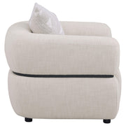Jeanette Fabric Upholstered Round Arm Accent Chair Beige - 508963