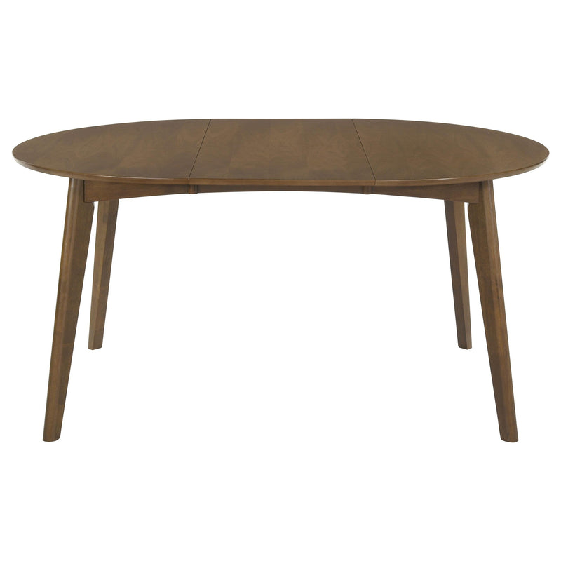 Jedda Oval 60-inch Extension Leaf Dining Table Dark Walnut - 105361