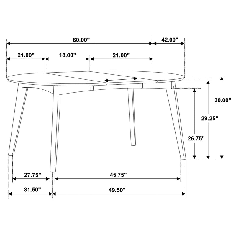 Jedda Oval 60-inch Extension Leaf Dining Table Dark Walnut - 105361