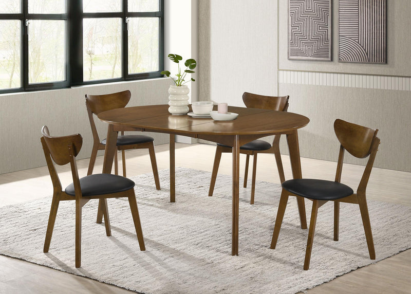Jedda Oval 60-inch Extension Leaf Dining Table Dark Walnut - 105361