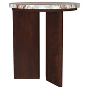 Jenna 2-piece Round Marble Top Coffee Table Set Brown - 706168-S2