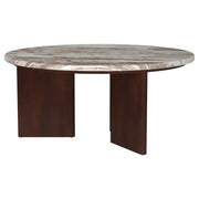 Jenna 2-piece Round Marble Top Coffee Table Set Brown - 706168-S2