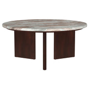 Jenna 2-piece Round Marble Top Coffee Table Set Brown - 706168-S2