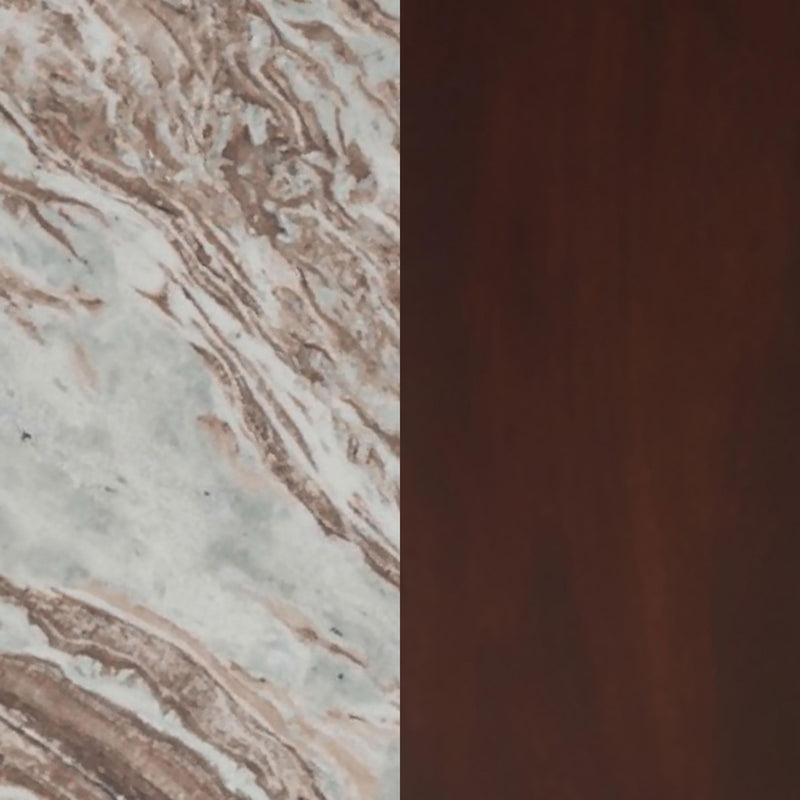 Jenna 35-inch Round Marble Top Cocktail Coffee Table Brown - 706168