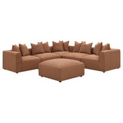 Jennifer Square Upholstered Ottoman Terracotta - 551593