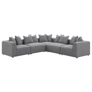 Jennifer Upholstered Armless Chair Grey - 551594