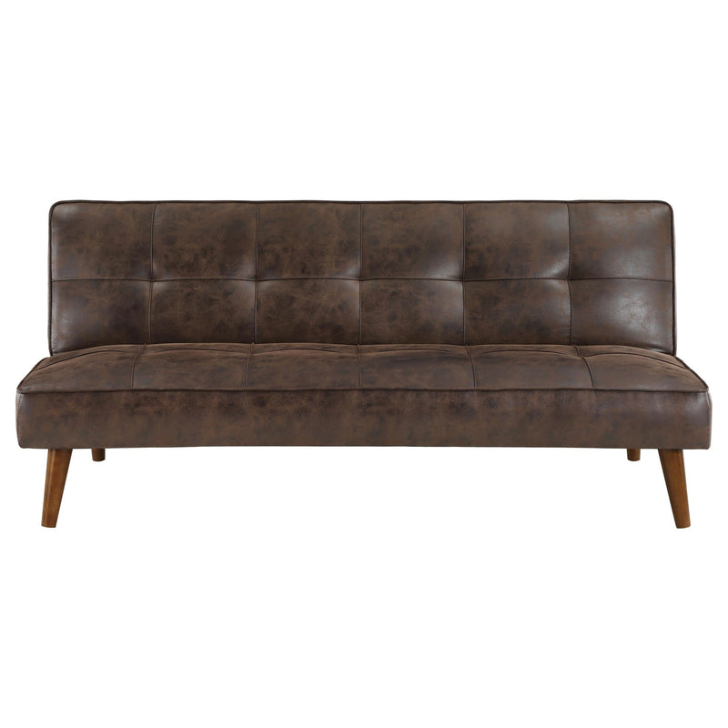 Jenson Upholstered Tufted Convertible Sofa Bed Dark Coffee - 360237
