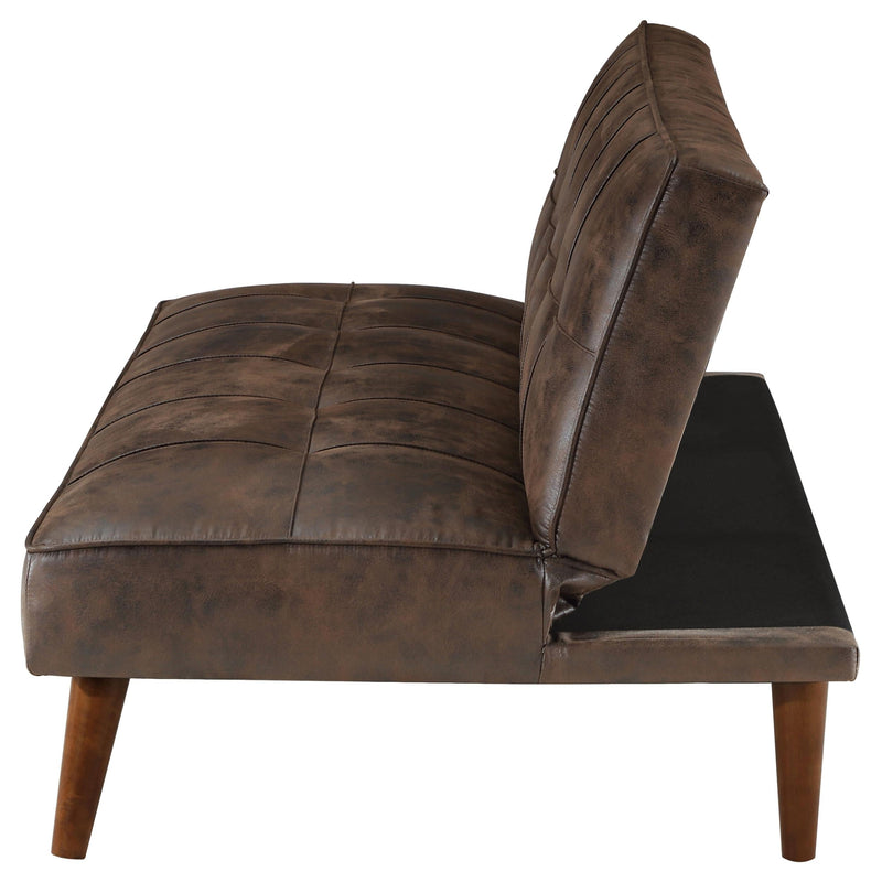 Jenson Upholstered Tufted Convertible Sofa Bed Dark Coffee - 360237