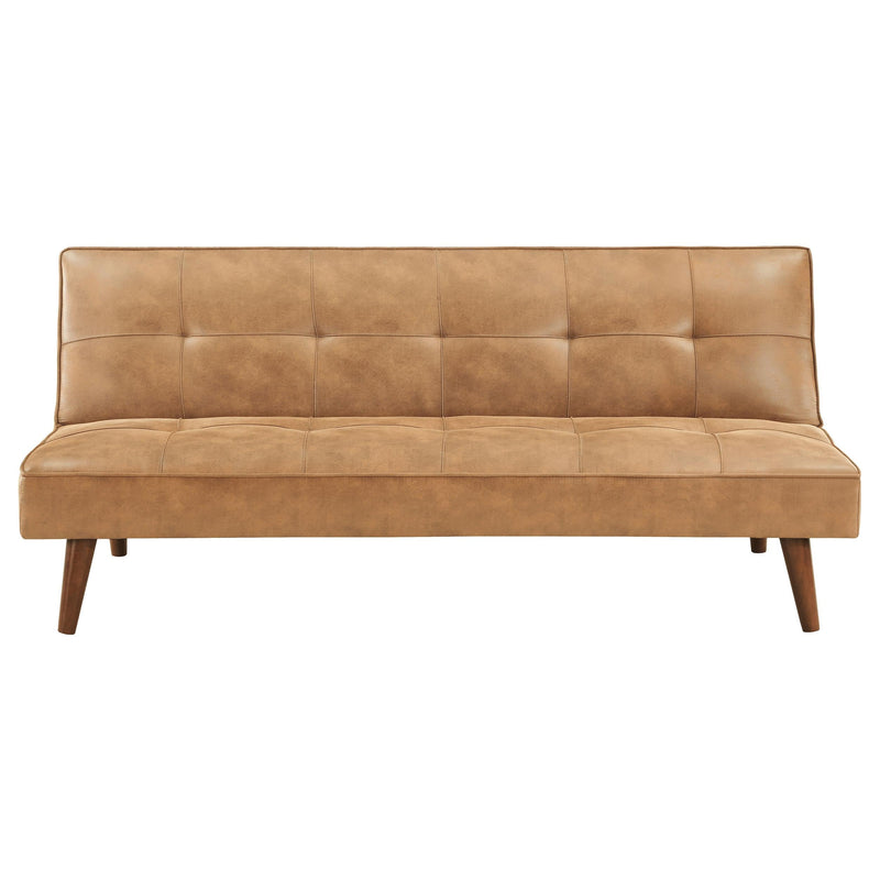 Jenson Upholstered Tufted Convertible Sofa Bed Saddle Brown - 360234
