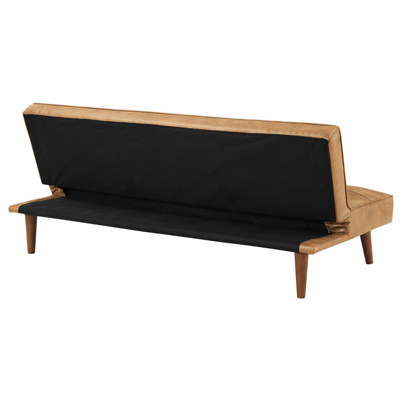 Jenson Upholstered Tufted Convertible Sofa Bed Saddle Brown - 360234