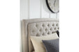 Jerary Gray King Upholstered Bed - Gate FurnitureKing Bed