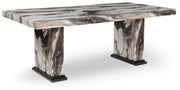 Jeshina Dark Brown/Beige Dining Table - PCD581D4
