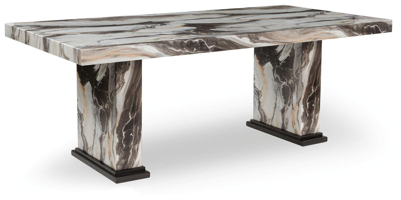 Jeshina Dark Brown/Beige Dining Table - PCD581D4