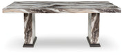 Jeshina Dark Brown/Beige Dining Table - PCD581D4