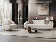 Jesse 3-pieces (Sofa & Loveseat & Chair) Livingroom Set - Cream in Cream - Black - 200-ST-SOFT15-CR-321