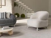 Jesse Chair - Walnut in Cream - 200-ST-SOFT03-WL-B