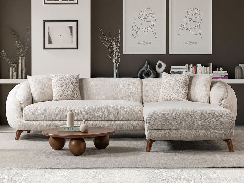 Jesse Sectional Sofa - Cream in Cream - 200-ST-JES-İSTANBUL01-CRE-S