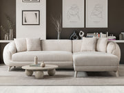 Jesse Sectional Sofa - Walnut in Cream - 200-ST-JES-İSTANBUL01-WAL-S