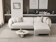 Jesse Sectional Sofa - Walnut in Cream - 200-ST-JES-İSTANBUL01-WAL-S