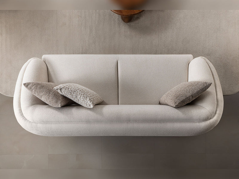 Jesse Stationary Loveseat - Cream in Black - 200-ST-SOFT15-CR-3