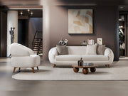 Jesse Stationary Loveseat - Cream in Black - 200-ST-SOFT15-CR-3