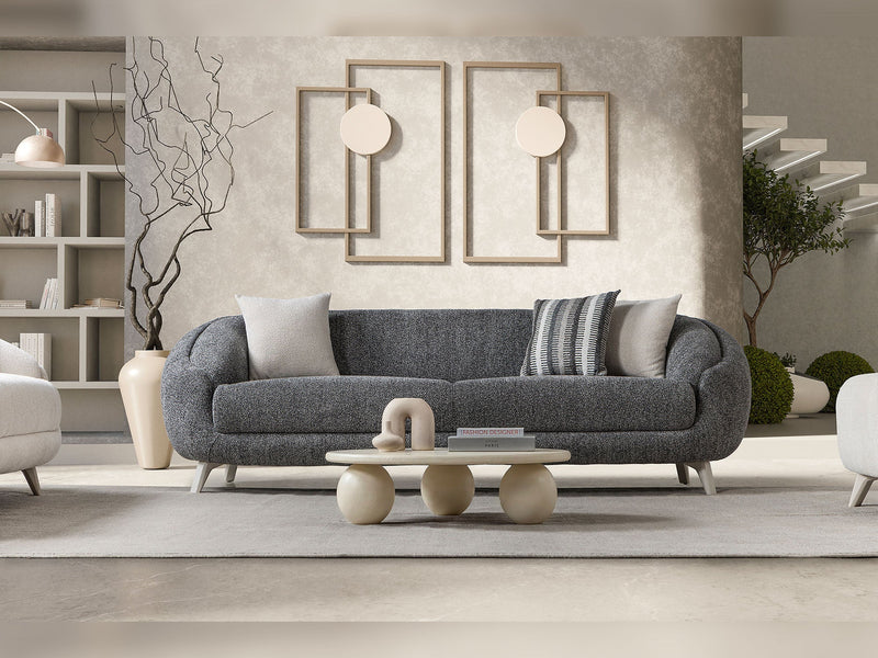 Jesse Stationary Loveseat - Cream in Cream - 200-ST-SOFT03-CR-2