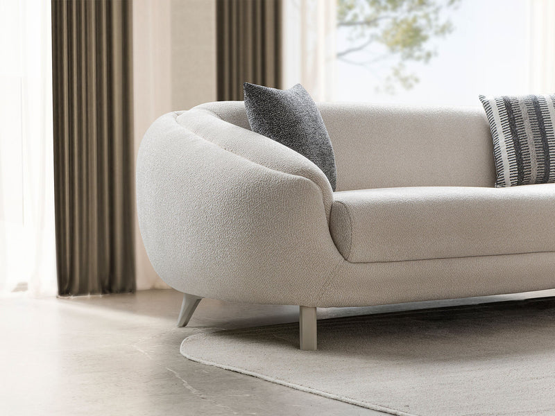 Jesse Stationary Loveseat - Cream in Cream - 200-ST-SOFT03-CR-2