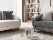 Jesse Stationary Loveseat - Walnut in Cream - 200-ST-SOFT03-WL-2