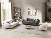 Jesse Stationary Sofa - Walnut in Cream - 200-ST-SOFT03-WL-3