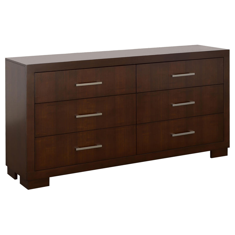 Jessica 4-piece Eastern King LED Bedroom Set Cappuccino - 200711KE-S4