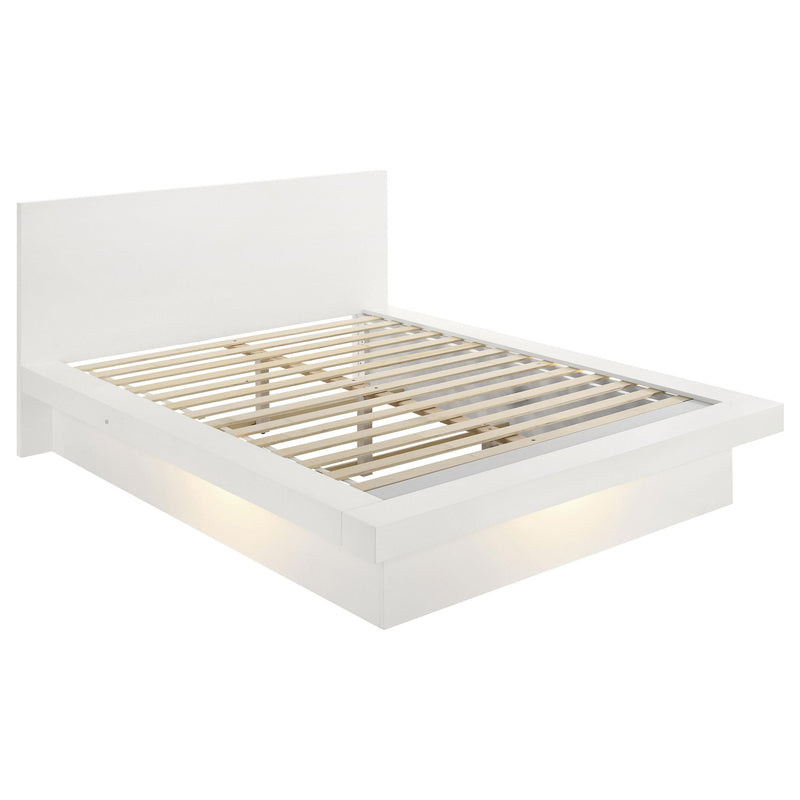 Jessica 4-piece Eastern King LED Bedroom Set Snow White - 202990KE-S4