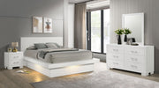 Jessica 4-piece Queen LED Bedroom Set Snow White - 202990Q-S4