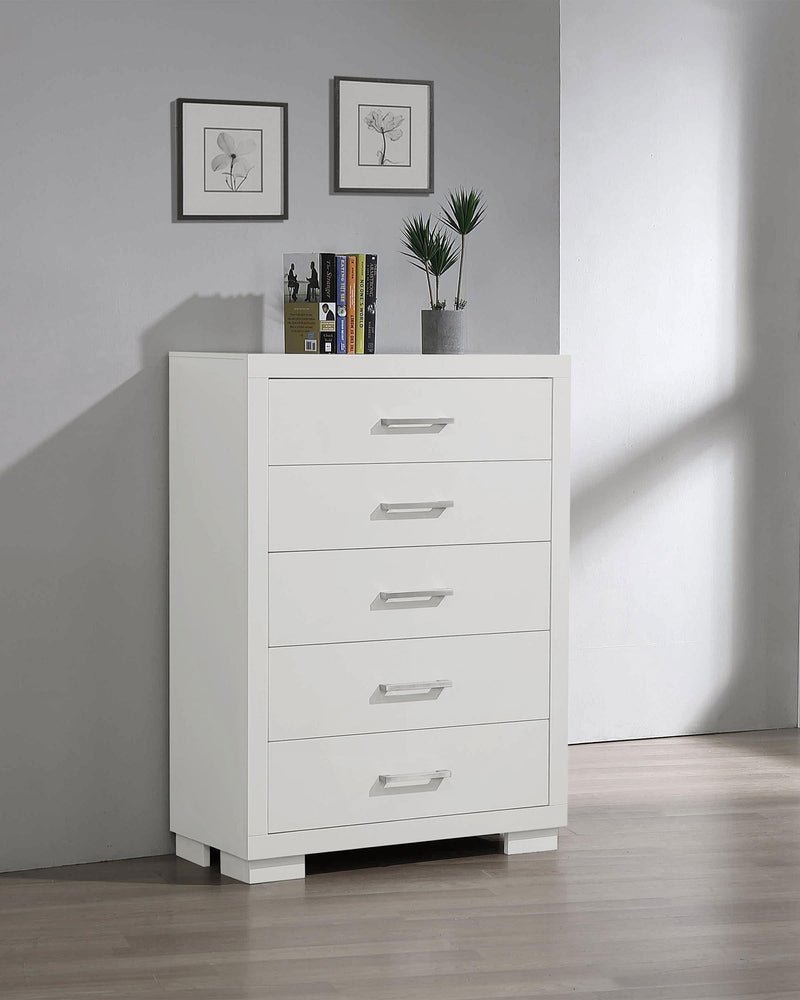 Jessica 5-drawer Bedroom Chest Snow White - 202995