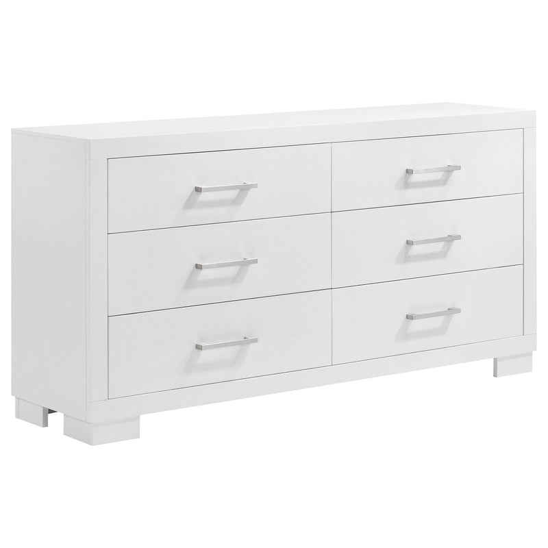Jessica 5-piece Eastern King LED Bedroom Set Snow White - 202990KE-S5P