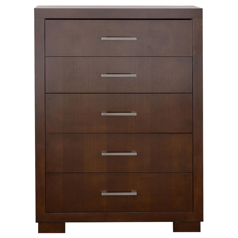 Jessica 5-piece Queen LED Bedroom Set Cappuccino - 200711Q-S5