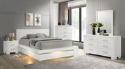 Jessica 5-piece Queen LED Bedroom Set Snow White - 202990Q-S5