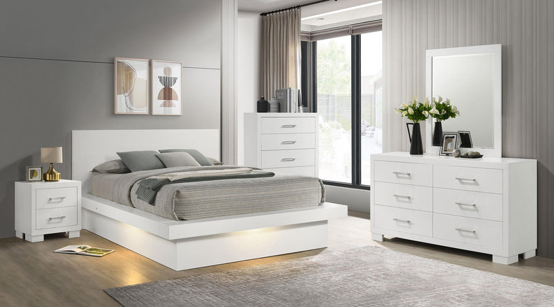 Jessica 5-piece Queen LED Bedroom Set Snow White - 202990Q-S5