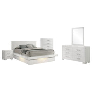 Jessica 5-piece Queen LED Bedroom Set Snow White - 202990Q-S5