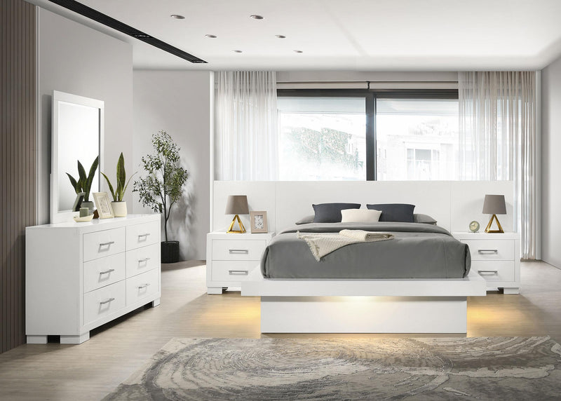 Jessica 5-piece Queen LED Bedroom Set Snow White - 202990Q-S5P