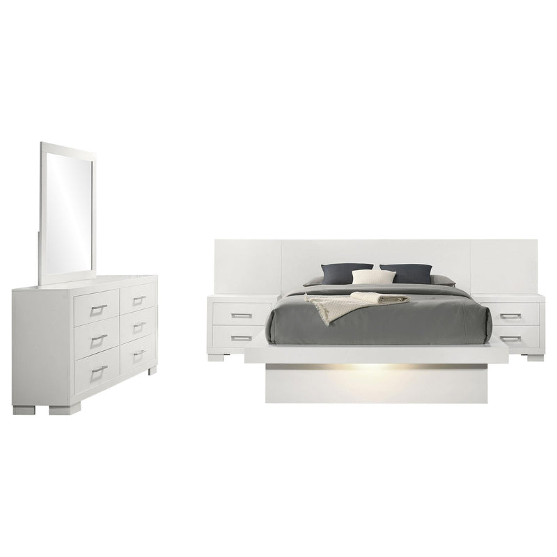Jessica 5-piece Queen LED Bedroom Set Snow White - 202990Q-S5P