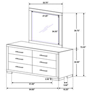 Jessica 6-drawer Dresser with Mirror Cappuccino - 200713M