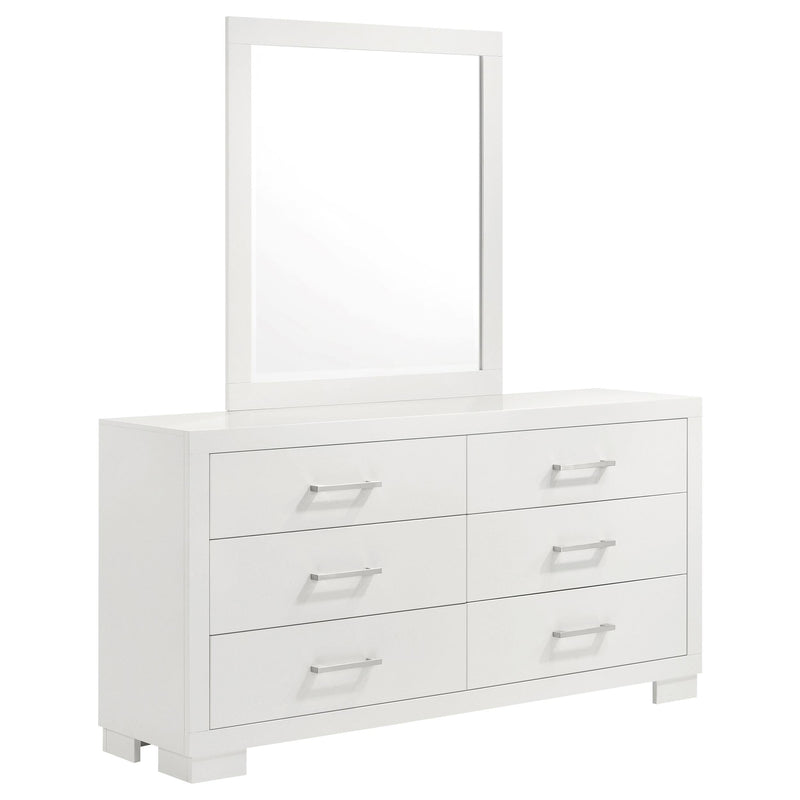 Jessica 6-drawer Dresser with Mirror Snow White - 202993M