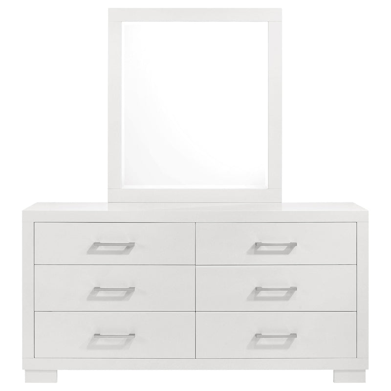 Jessica 6-drawer Dresser with Mirror Snow White - 202993M