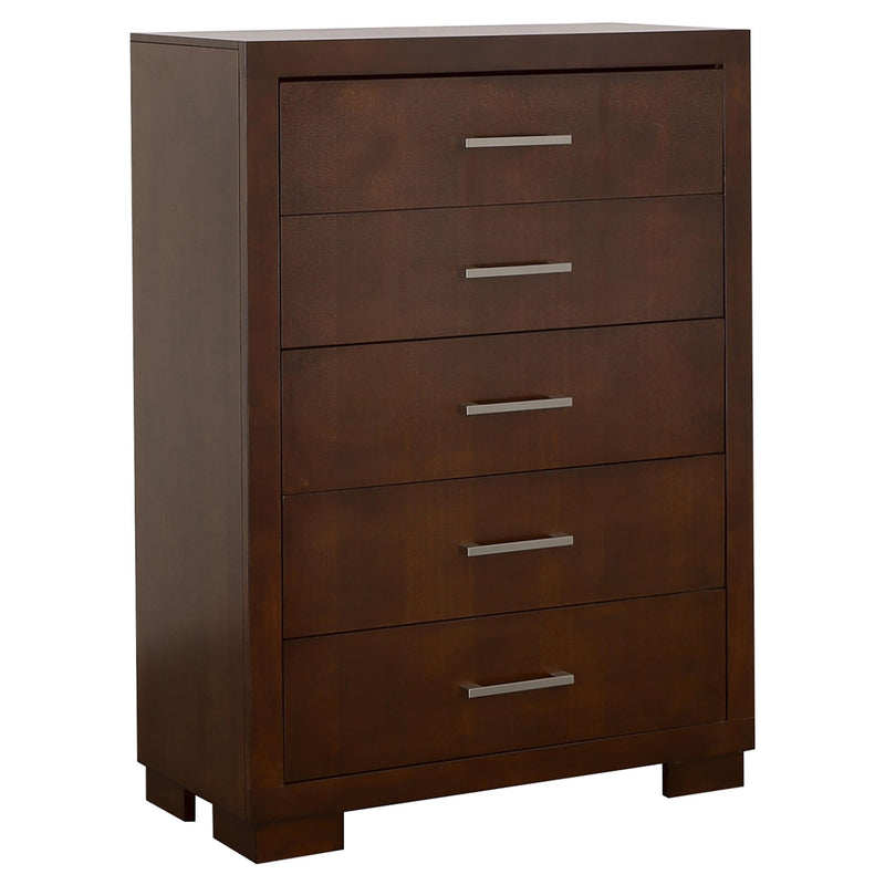 Jessica 6-piece Eastern King LED Bedroom Set Cappuccino - 200711KE-S6P
