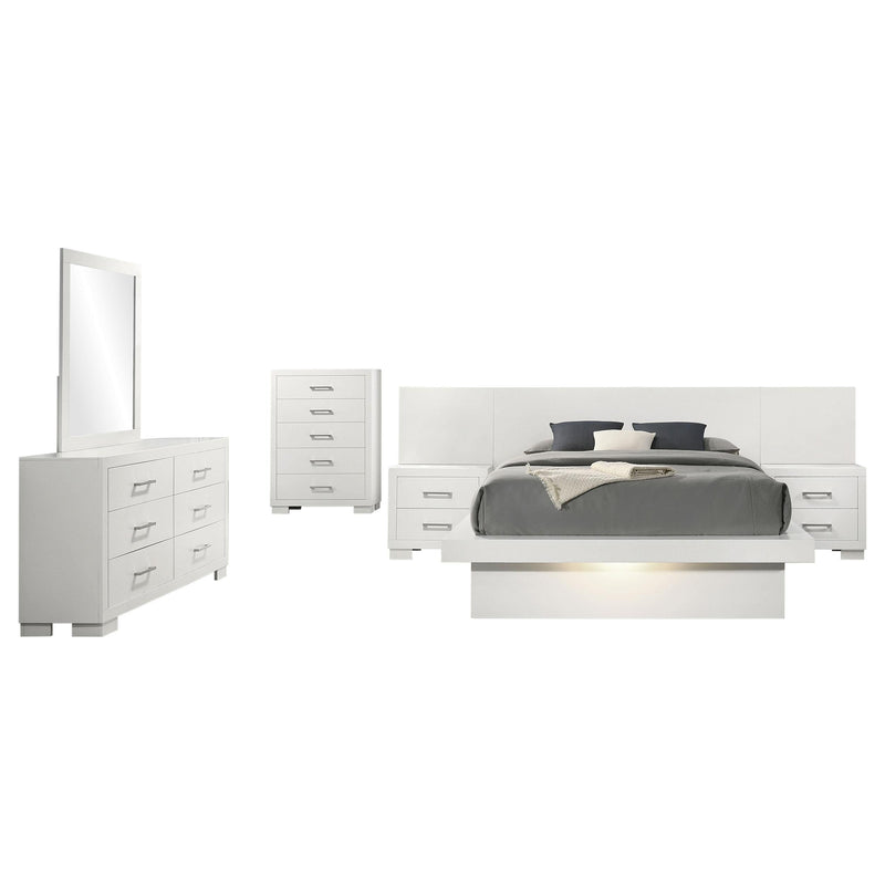 Jessica 6-piece Queen LED Bedroom Set Snow White - 202990Q-S6P