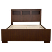Jessica California King LED Storage Bookcase Bed Cappuccino - 200719KW